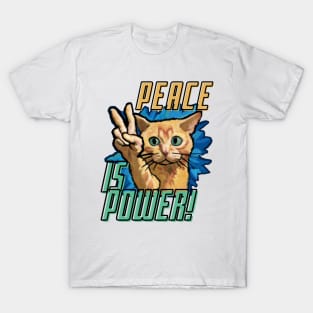 Peace Power Cat T-Shirt